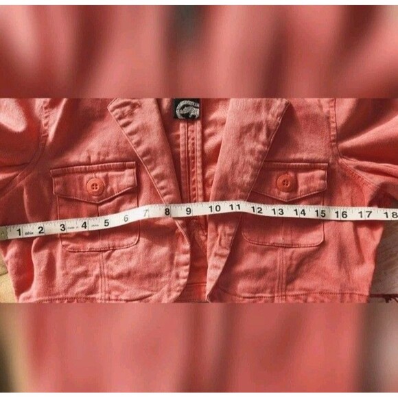 Y2K Ecko Red Cropped Pink Jacket Women’s Medium – Logo Patch Streetwear 2000s - Picture 7 of 8